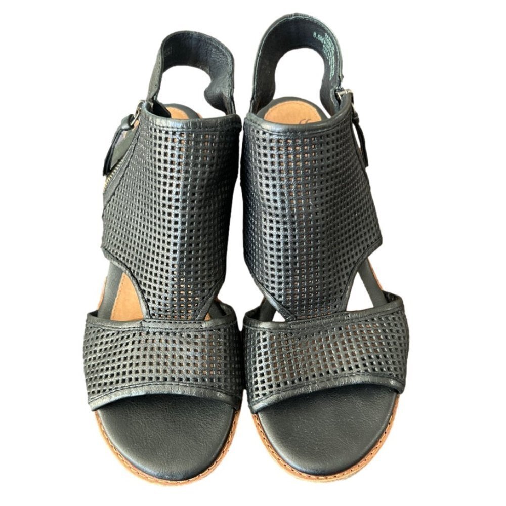 Sofft Black Perforated Leather Sandals